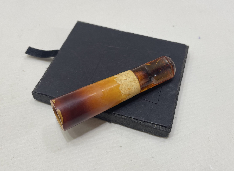 OSMANLI DÖNEMİ DAMLA KEHRİBAR EMZİKLİ SİGARA AĞIZLIĞI