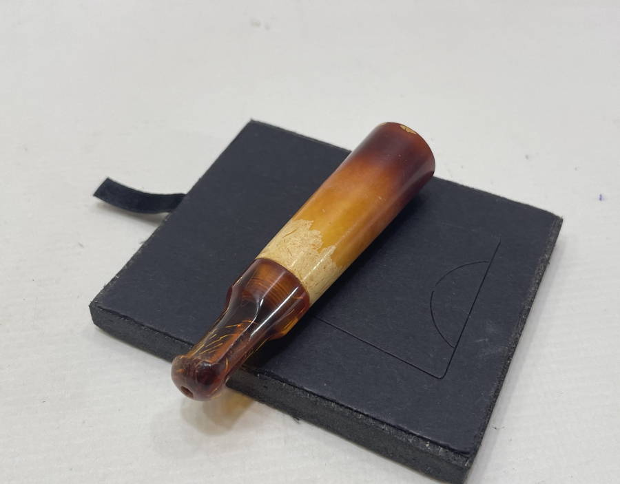 OSMANLI DÖNEMİ DAMLA KEHRİBAR EMZİKLİ SİGARA AĞIZLIĞI