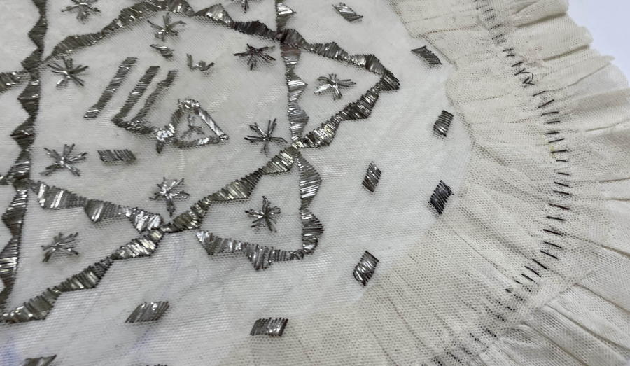 OSMANLI DÖNEMİ GÜMÜŞ TEL KIRMA İŞÇİLİKLİ SÖZ TEPSİSİ ALTLIĞI