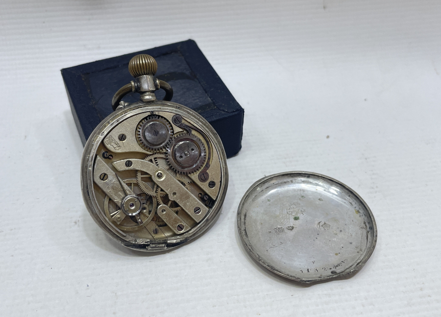 OSMANLI DÖNEMİ İÇİ OSMANLICA YAZILI GÜMÜŞ KASA CEP SAATİ