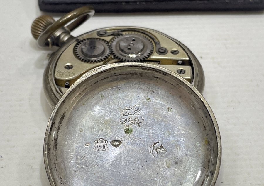 OSMANLI DÖNEMİ İÇİ OSMANLICA YAZILI GÜMÜŞ KASA CEP SAATİ