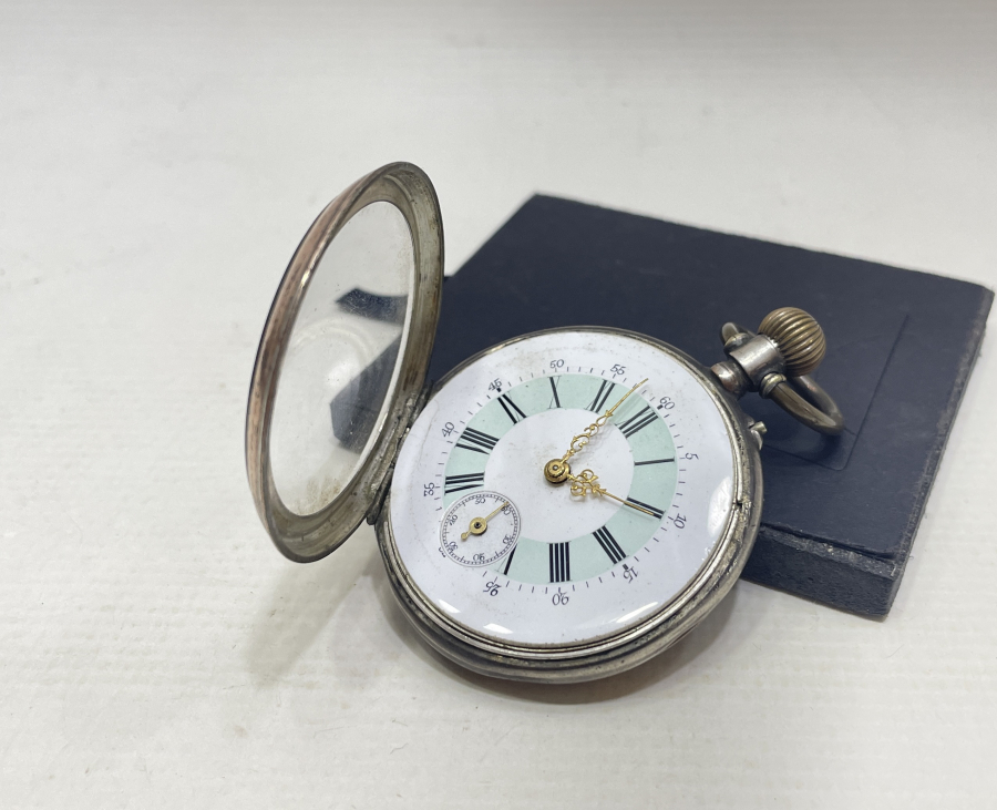 OSMANLI DÖNEMİ İÇİ OSMANLICA YAZILI GÜMÜŞ KASA CEP SAATİ