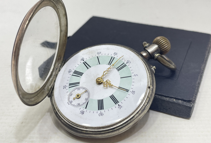 OSMANLI DÖNEMİ İÇİ OSMANLICA YAZILI GÜMÜŞ KASA CEP SAATİ