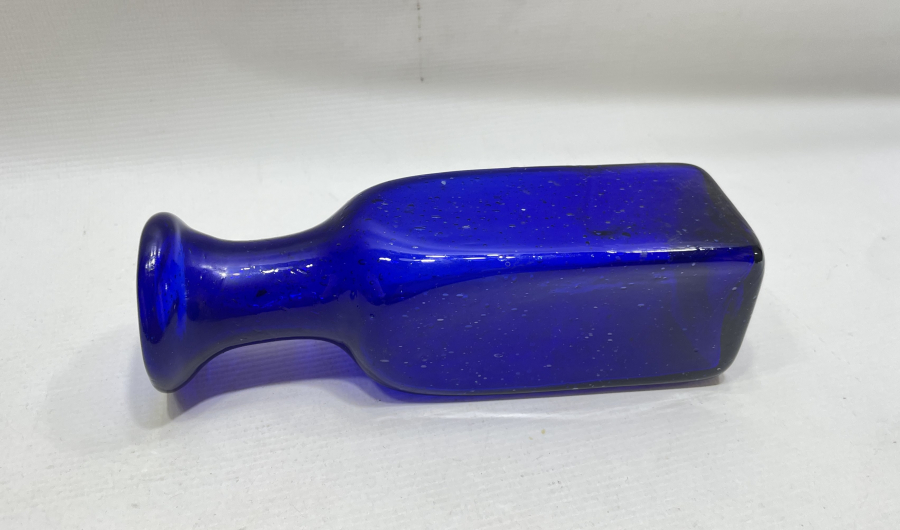 OSMANLI DÖNEMİ ÜFLEME CAMDAN MAMUL NADİR RENKTE KOPARMA ECZACI ŞİŞESİ