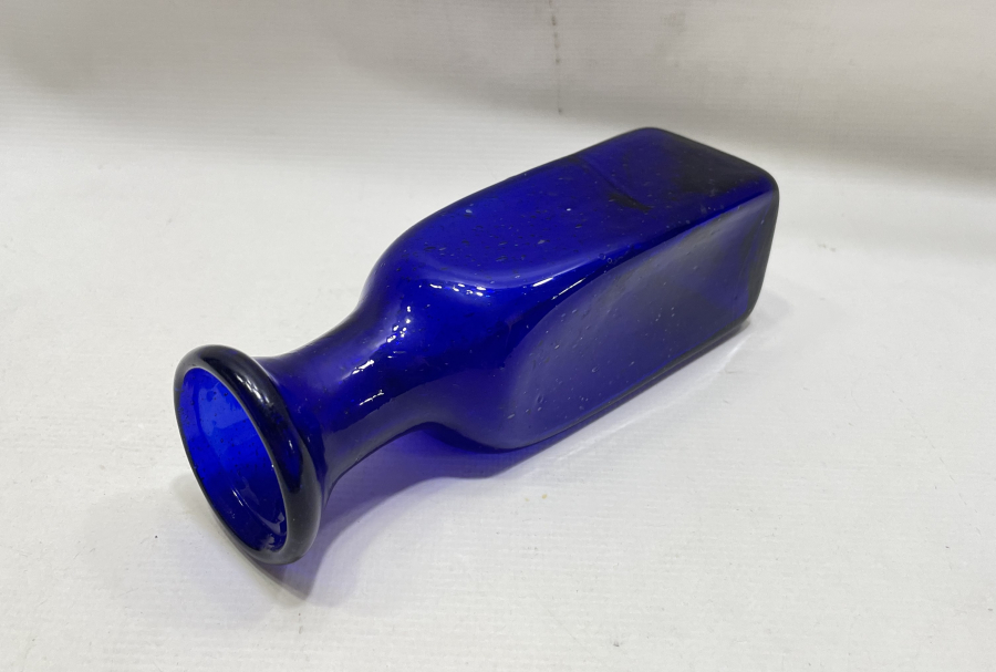 OSMANLI DÖNEMİ ÜFLEME CAMDAN MAMUL NADİR RENKTE KOPARMA ECZACI ŞİŞESİ