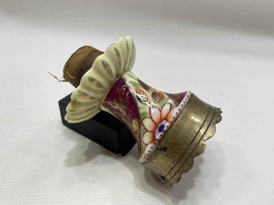 OSMANLI DÖNEMİ ÜZERİ EL BOYAMA NADİR NARGİLE KÖZLÜĞÜ