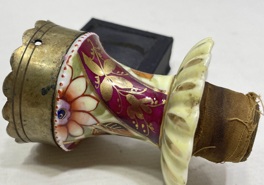 OSMANLI DÖNEMİ ÜZERİ EL BOYAMA NADİR NARGİLE KÖZLÜĞÜ