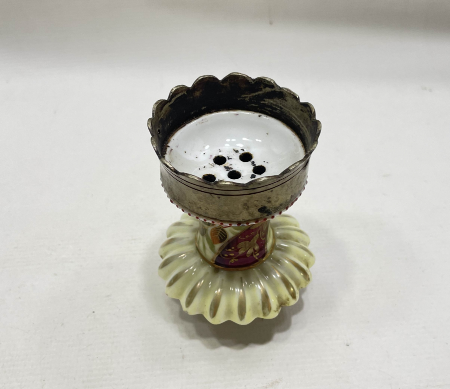 OSMANLI DÖNEMİ ÜZERİ EL BOYAMA NADİR NARGİLE KÖZLÜĞÜ