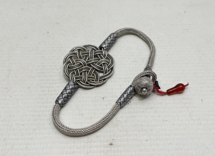 TRABZON İŞİ HASIR ÖRME SAF GÜMÜŞ BİLEKLİK