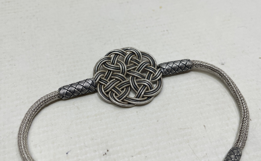 TRABZON İŞİ HASIR ÖRME SAF GÜMÜŞ BİLEKLİK