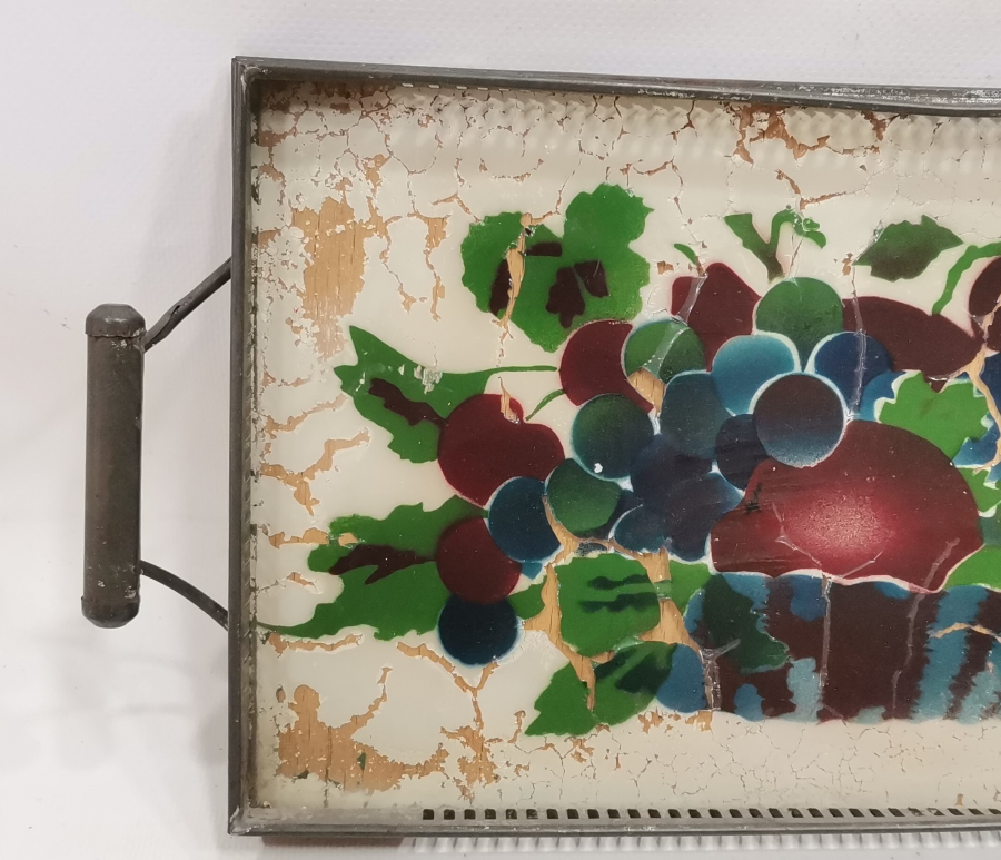 OSMANLI DÖNEMİ CAM ALTI EL BOYAMA TEPSİ