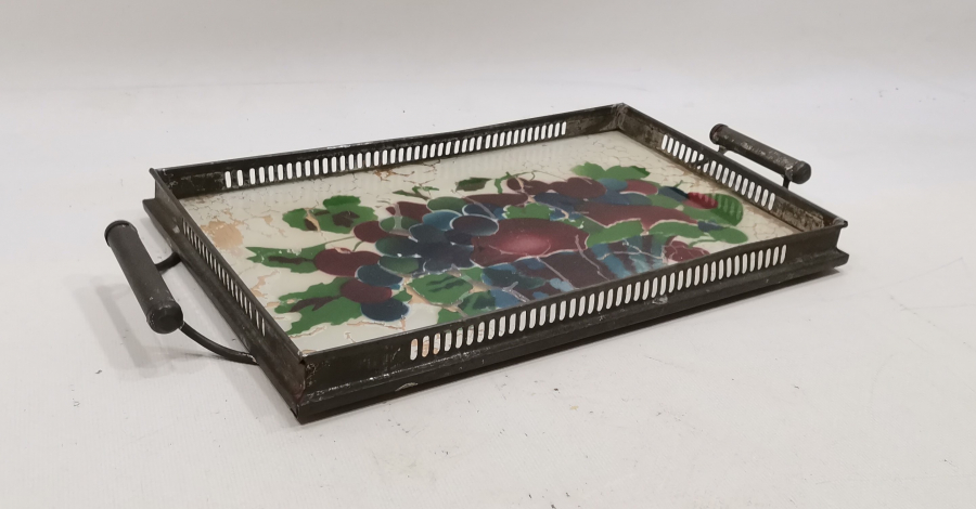 OSMANLI DÖNEMİ CAM ALTI EL BOYAMA TEPSİ