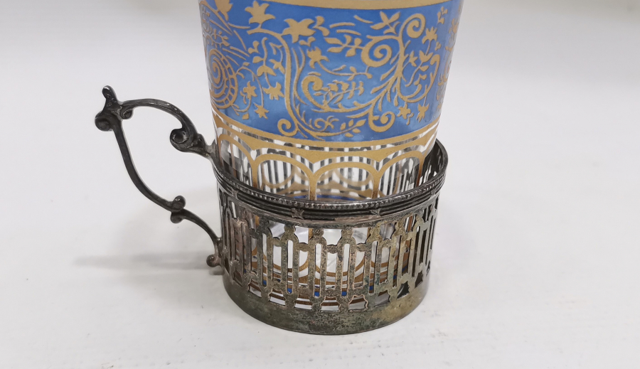 OSMANLI DÖNEMİ GÜMÜŞ BARDAK VE ZARFI