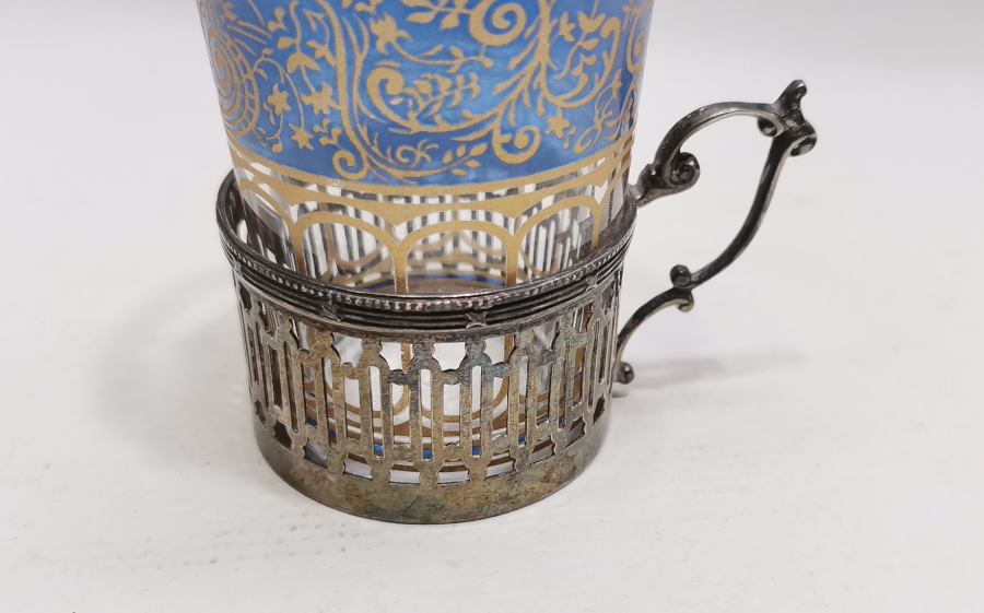 OSMANLI DÖNEMİ GÜMÜŞ BARDAK VE ZARFI