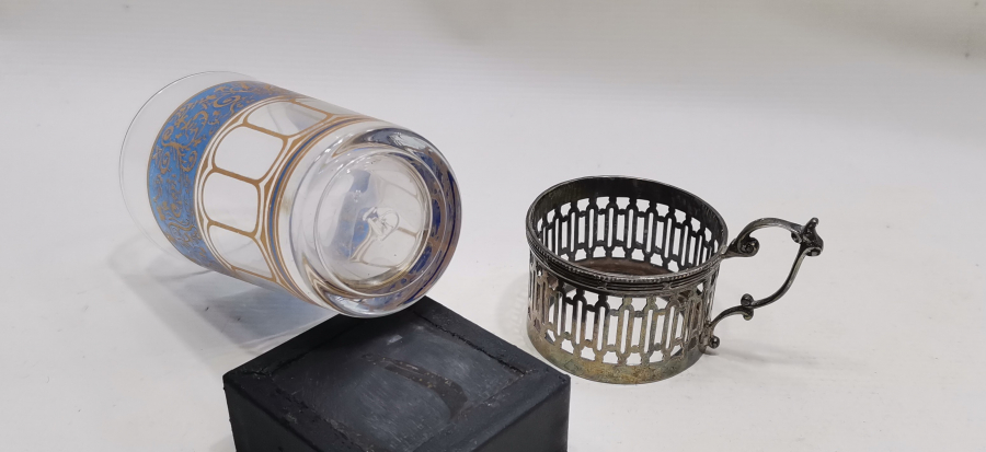 OSMANLI DÖNEMİ GÜMÜŞ BARDAK VE ZARFI