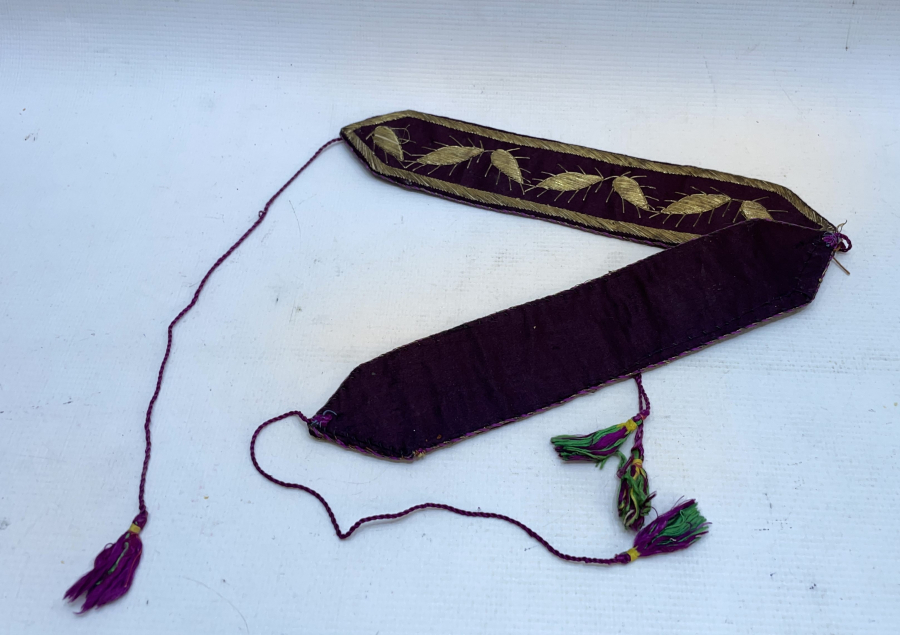 OSMANLI DÖNEMİ GÜMÜŞ SIRMA İŞÇİLİKLİ NADİR RUM İŞİ GELİN ÇENELİĞİ