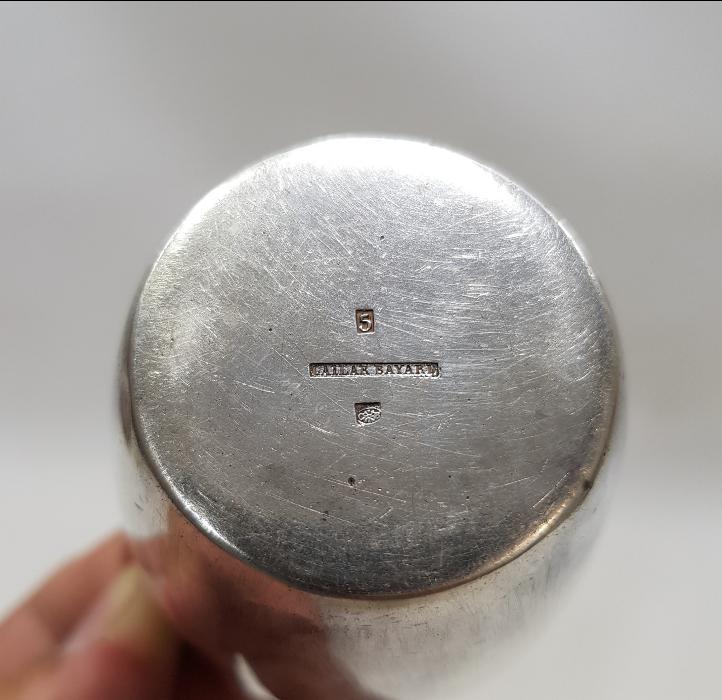 1900'LERDEN GAILAR BAYARD MARKA GÜMÜŞ KAPLAMA BARDAK