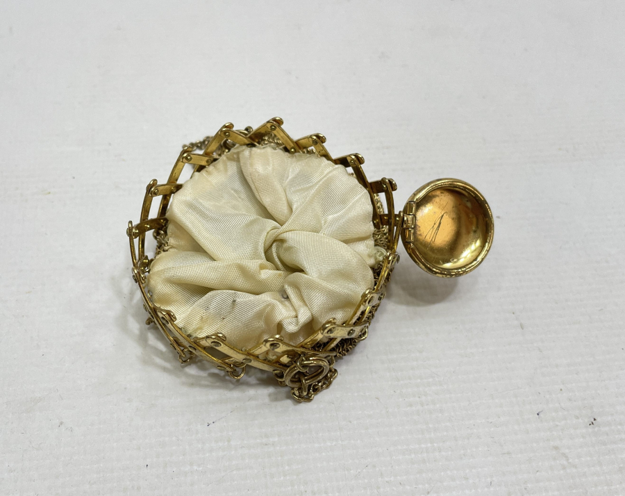 OSMANLI DÖNEMİ İPEK ASTARLI ALTIN KAPLAMA ALTIN KESESİ