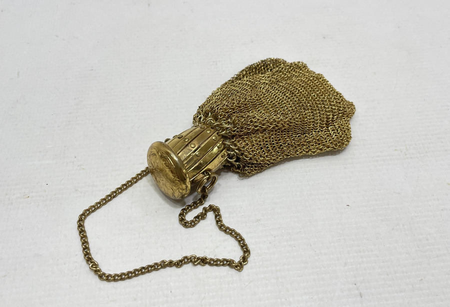 OSMANLI DÖNEMİ İPEK ASTARLI ALTIN KAPLAMA ALTIN KESESİ