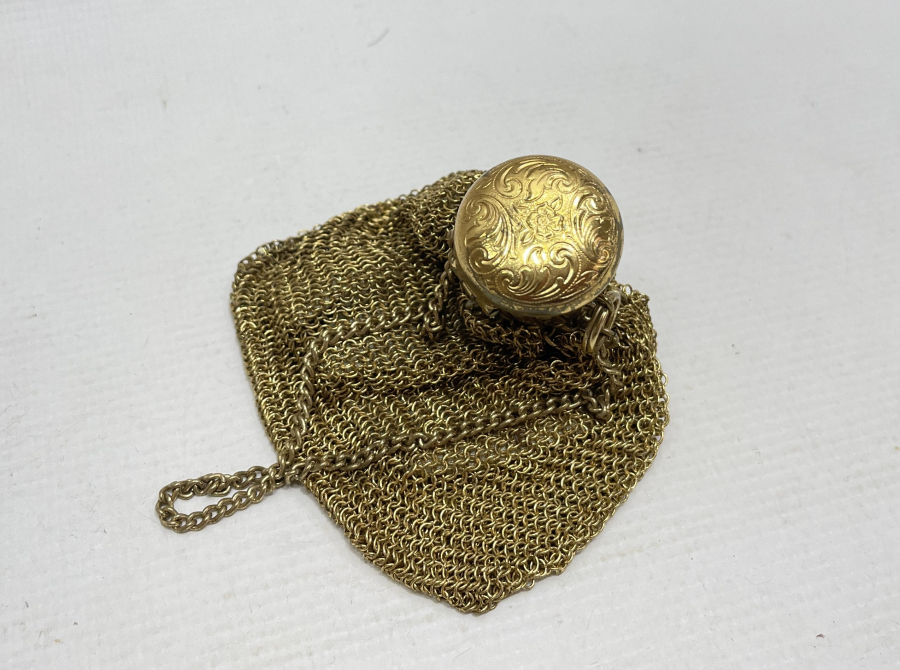 OSMANLI DÖNEMİ İPEK ASTARLI ALTIN KAPLAMA ALTIN KESESİ