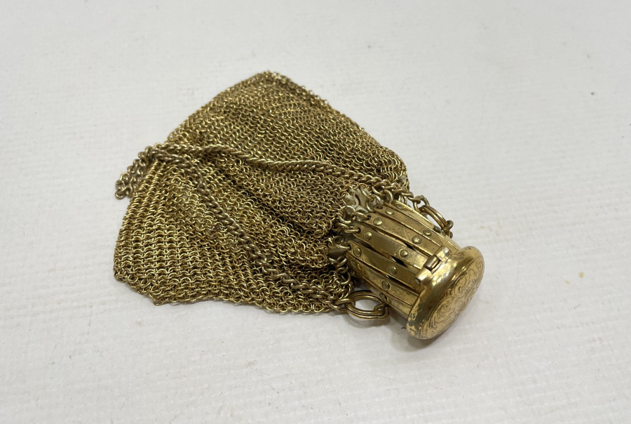 OSMANLI DÖNEMİ İPEK ASTARLI ALTIN KAPLAMA ALTIN KESESİ