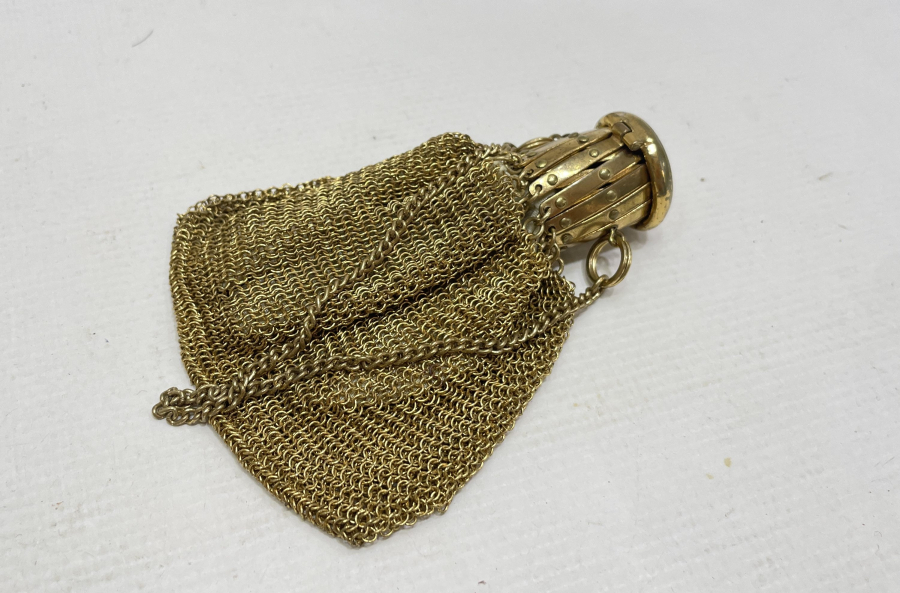 OSMANLI DÖNEMİ İPEK ASTARLI ALTIN KAPLAMA ALTIN KESESİ