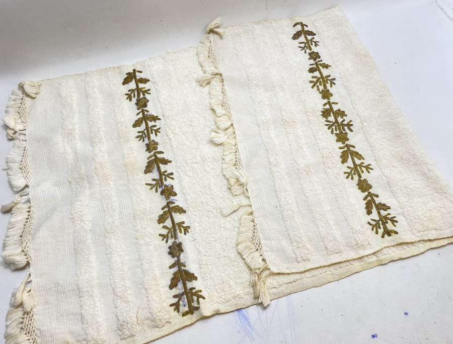 OSMANLI DÖNEMİ SIRMA İŞÇİLİKLİ BURSA İŞİ BÜYÜK BOY HAVLU