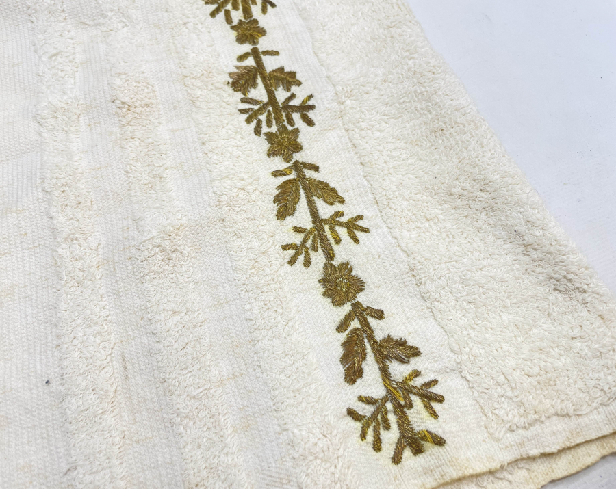 OSMANLI DÖNEMİ SIRMA İŞÇİLİKLİ BURSA İŞİ BÜYÜK BOY HAVLU