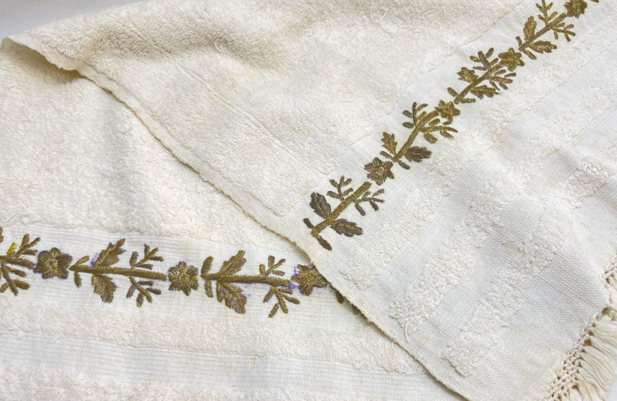 OSMANLI DÖNEMİ SIRMA İŞÇİLİKLİ BURSA İŞİ BÜYÜK BOY HAVLU