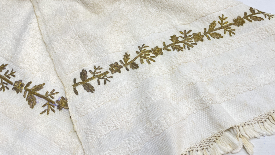 OSMANLI DÖNEMİ SIRMA İŞÇİLİKLİ BURSA İŞİ BÜYÜK BOY HAVLU