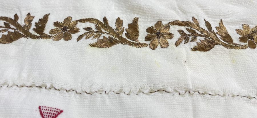 OSMANLI DÖNEMİ SIRMALI BURSA İŞİ NADİR MİNARELİ HAVLU