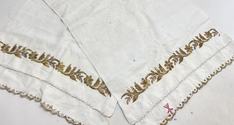 OSMANLI DÖNEMİ SIRMALI BURSA İŞİ NADİR MİNARELİ HAVLU