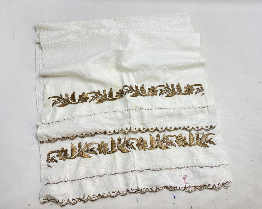 OSMANLI DÖNEMİ SIRMALI BURSA İŞİ NADİR MİNARELİ HAVLU