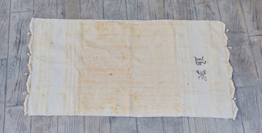 OSMANLI DÖNEMİ ÜZERİNDE RUMCA İNİSİYAL BULUNAN RUM İŞİ NADİR HAVLU