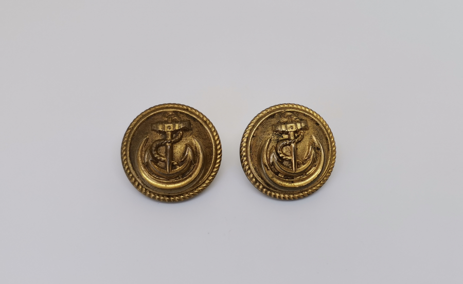 ARKALARI OSMANLICA YAZILI 2 ADET OSMANLI DÖNEMİ DENZİCİ PAŞA DÜĞMESİ