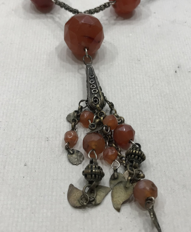 ARNAVUT ZİNCİRLİ VE FASETA KESİM AKİK TAŞLI OSMANLI DÖNEMİ GERDANLIK