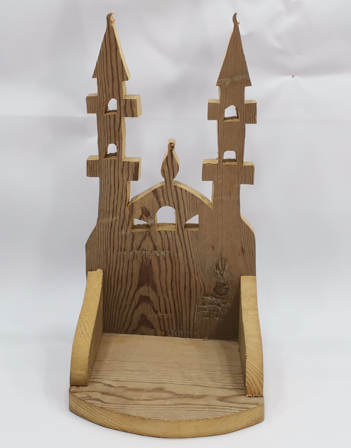 CAMİ FORMUNDA ANTİKA AHŞAP LAMBALIK