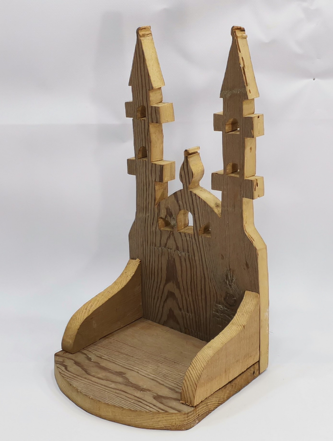 CAMİ FORMUNDA ANTİKA AHŞAP LAMBALIK