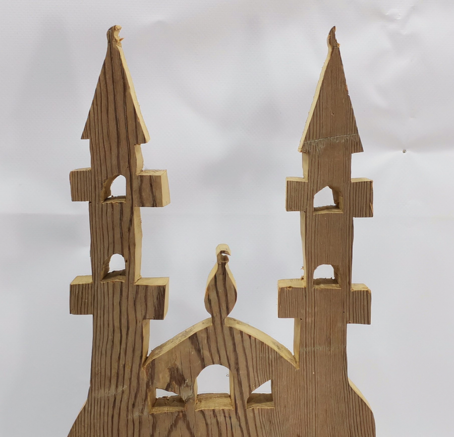 CAMİ FORMUNDA ANTİKA AHŞAP LAMBALIK