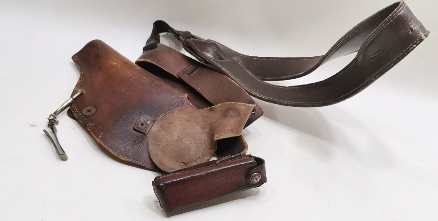 TAM TAKIM ANTİKA DERİ SİLAH ASKISI