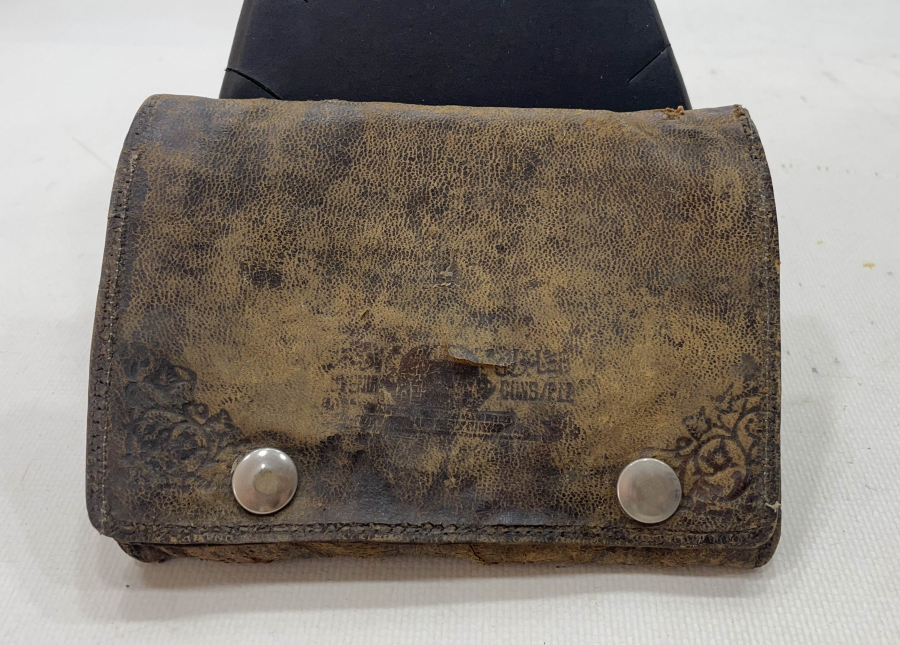 ÜZERİ VE İÇİ OSMANLICA YAZILI NADİR OSMANLI SUBAY CÜZDANI