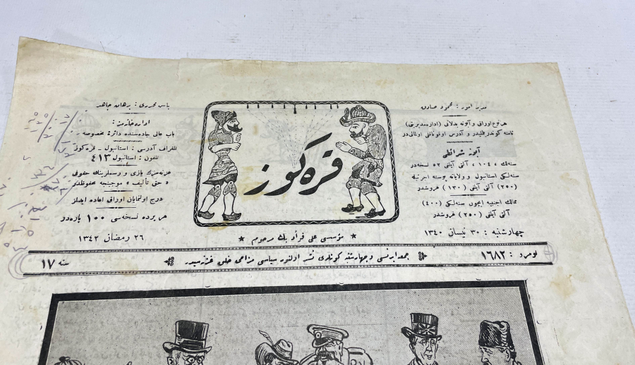 1925 TARİHLİ OSMANLICA YAZILI KARAGÖZ MİZAH DERGİSİ