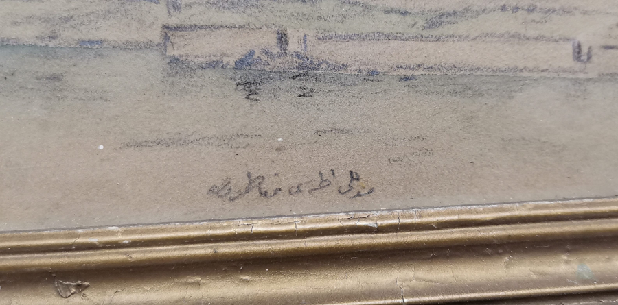 OSMANLI DÖNEMİ EL ÇİZİMİ KARA KALEM TABLO