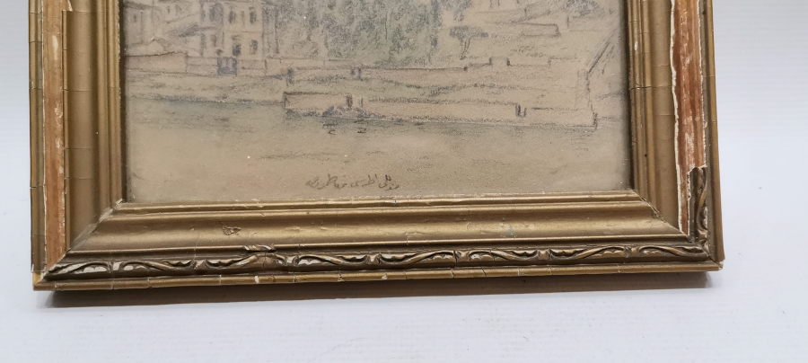 OSMANLI DÖNEMİ EL ÇİZİMİ KARA KALEM TABLO