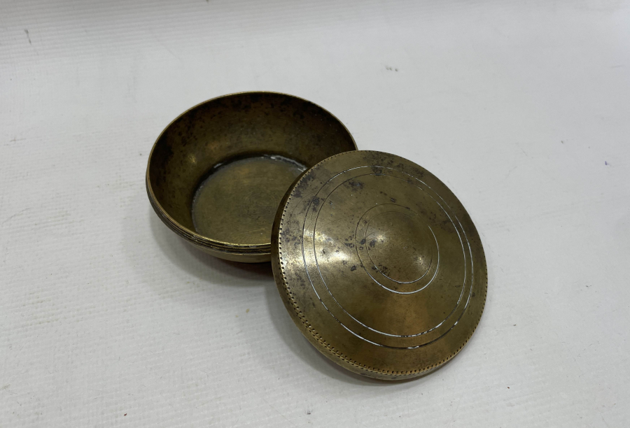 OSMANLI DÖNEMİ SÜLEYMANİYE DAMGALI KAPAKLI KINA TASI