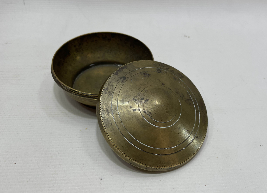 OSMANLI DÖNEMİ SÜLEYMANİYE DAMGALI KAPAKLI KINA TASI