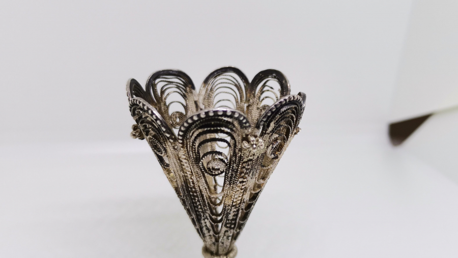 OSMANLI DÖNEMİ TELKARİ İŞÇİLİKLİ GÜMÜŞ FİNCAN ZARFI