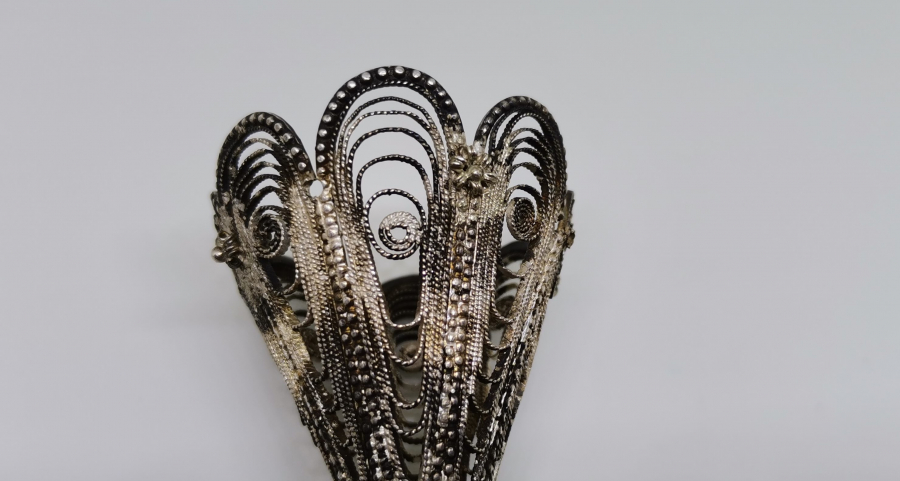 OSMANLI DÖNEMİ TELKARİ İŞÇİLİKLİ GÜMÜŞ FİNCAN ZARFI