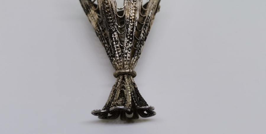 OSMANLI DÖNEMİ TELKARİ İŞÇİLİKLİ GÜMÜŞ FİNCAN ZARFI