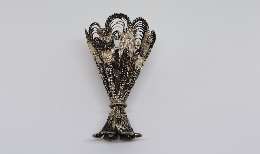 OSMANLI DÖNEMİ TELKARİ İŞÇİLİKLİ GÜMÜŞ FİNCAN ZARFI